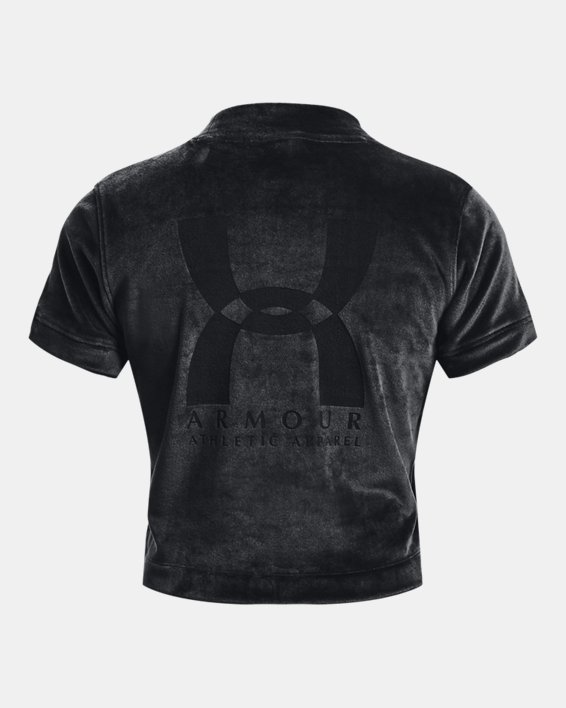 Camiseta de manga corta UA Velour OG Mock para mujer, Black, pdpMainDesktop image number 6